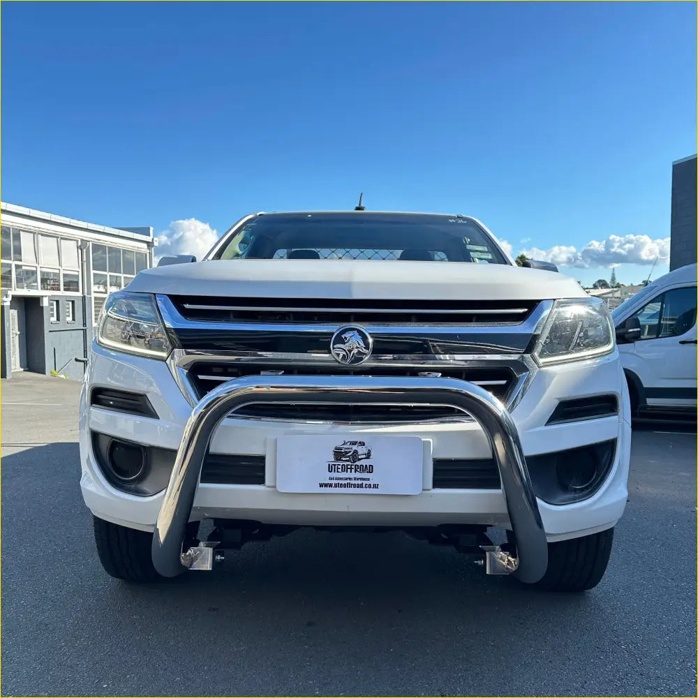 White holden colorado pickup truck with chrome bull bar featured in gwm cannon accessories nz 2026 guide