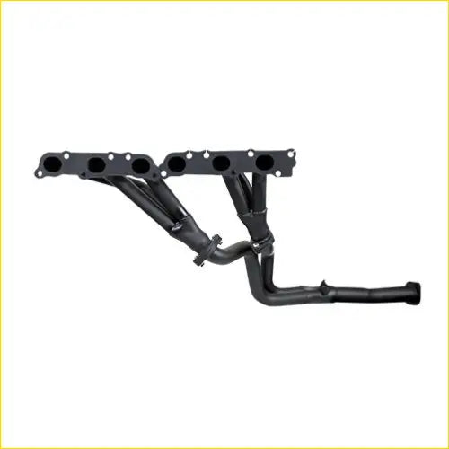 Black aftermarket exhaust manifold with matte finish and multiple ports for toyota landcruiser 200 series nz build guide