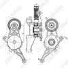 GMB Belt Tensioner V-Ribbed Belt GAT21060