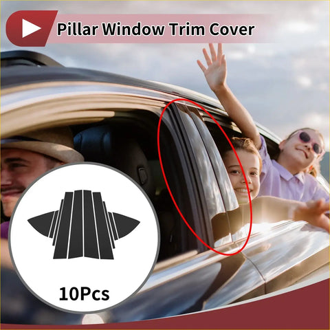 Clear transparent black pillar window trim cover for toyota vios 2014-2023 with a sleek curved design
