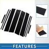 Black adhesive strips of varying sizes for 10 x car pillar window trim covers for toyota rav4 2019-2023