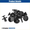 Black plastic front fender retainer clips with circular head and tapered pin for toyota 4wd ute offroad use