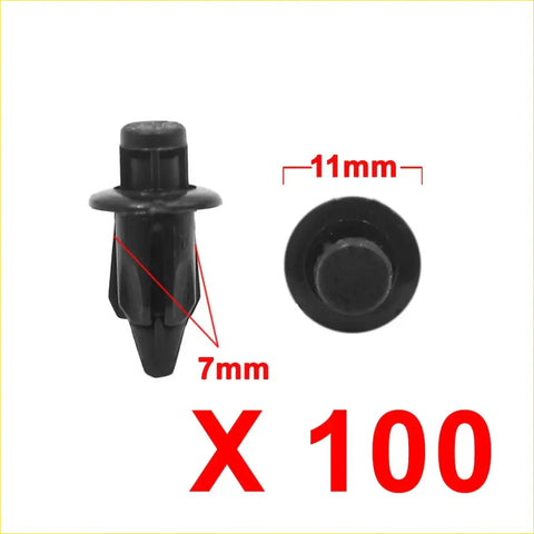 Black plastic car bumper push clip rivet 7mm tall 11mm diameter for toyota vios 2003-2018
