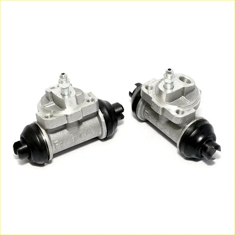 Silver metal 11/16 rr wheel brake cylinder with black rubber seals and threaded fittings for nissan prairie wagon