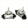 Silver metal 11/16 rr wheel brake cylinder with black rubber caps and threaded fittings for nissan pulsar coupe