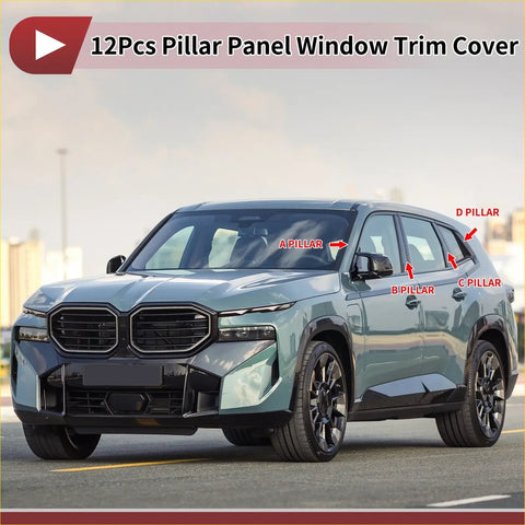 Set of 12 black plastic window trim covers for a b c d pillars fit toyota allion 2021-2023 suv