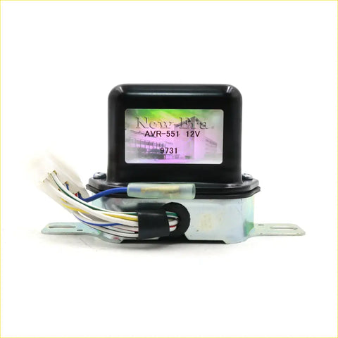 Black plastic 12v voltage regulator housing with new life avr-551 label and colored wires for toyota liteace use