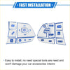 White and blue 13 piece steering wheel switch button cover set with labeled icons for Toyota Highlander interior