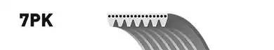 Gates Micro-V Multi Ribbed Drive Belt 7 Rib x 1243mm