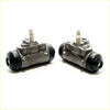 Pair of gray metallic 15/16 rear wheel brake cylinder assemblies with black rubber caps for toyota hilux ln80 ln86 yn80