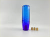 15cm bubble gear knob in purple and blue with a translucent bubble design and glossy finish for car interiors