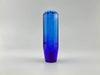 A 15cm bubble gear knob in translucent blue glass with gradient color and bubble inclusions for car shift use