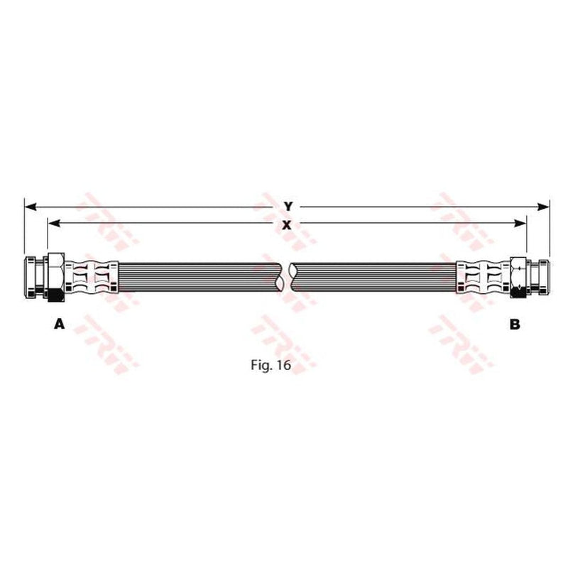 TRW Brake Hose Front PHA145
