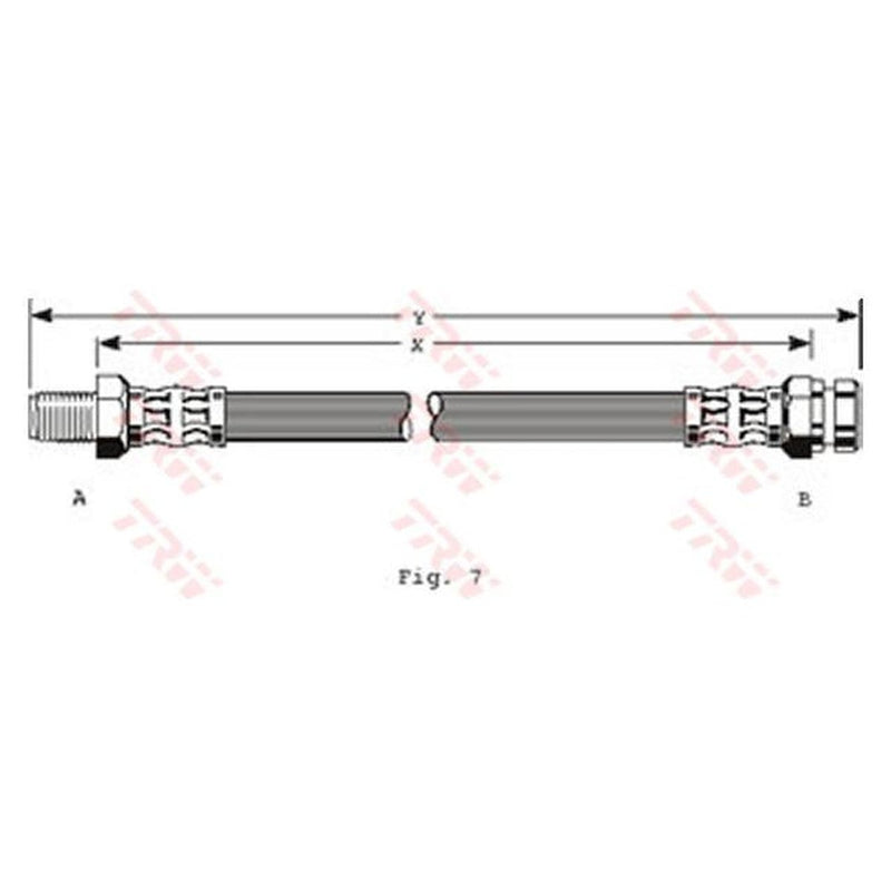 TRW Brake Hose Rear PHB114