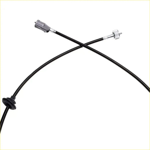 Black rubber-coated speedometer cable with metallic connectors and knurled adjustment knob for mitsubishi triton colt l200 strada 1996-2006