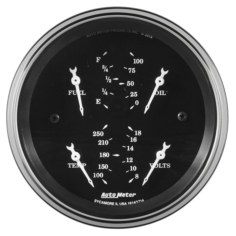 AutoMeter Old Tyme Bk 3-3/8in Quad Gauge AU1713