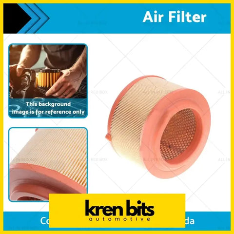 Cylindrical air filter with pink plastic frame and beige pleated paper material for ford ranger px mazda bt-50 up