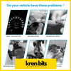 A yellow banner with kren bits automotive text promoting a 1x fuel injector for isuzu d-max holden rodeo 4jj1 3.0l