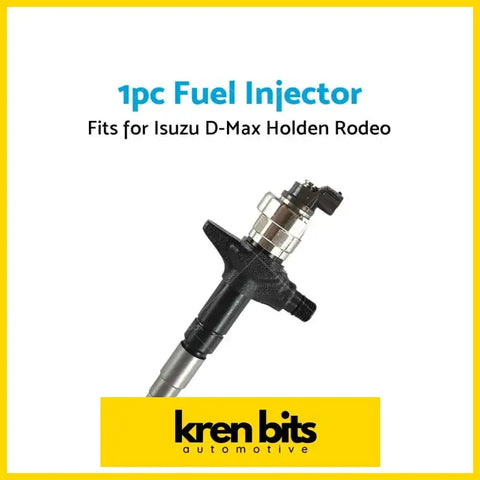 Black and silver metallic fuel injector with threaded body for Isuzu D-Max Holden Rodeo 4JJ1 3.0L engines