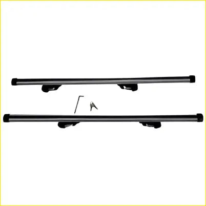 Black aluminum roof rack with two horizontal cross bars and mounting brackets for toyota rav4 2000-2005 2013-2019
