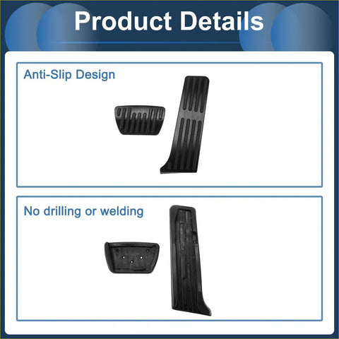 Black plastic automatic foot accelerator pedal covers with textured anti-slip grooves for toyota harrier 2022