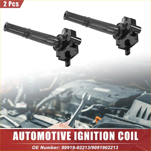 Black automotive ignition coils with sturdy plastic housing and metallic connectors for toyota tercel 1995-1999