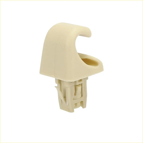 Beige plastic car door handle pull with integrated hook and base for toyota highlander sun visor clips 2001-2023