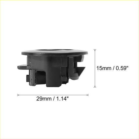 Black plastic parking sensor cover with circular top and mounting flanges for toyota previa tarago 2006-2019