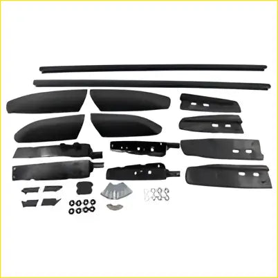 Black plastic roof rail racks kit with mounting brackets for left and right sides fit toyota kluger 2008-2013