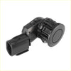 Black plastic rear parking sensor with textured ribbed housing and angled connector for toyota rav4 2013-2018 back side