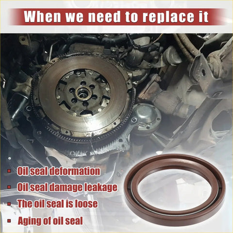 Brown rubber oil pump crankshaft seal with metal retaining ring for toyota avensis 1997-2003