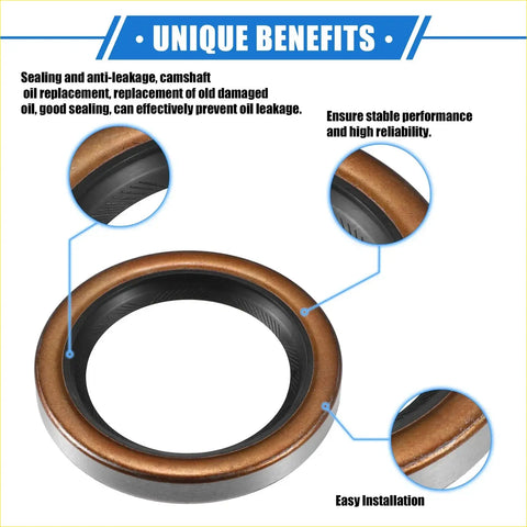 Bronze-colored camshaft oil seal with black rubber lining and metallic outer ring for toyota 4runner crankshaft seal