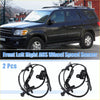 Black abs wheel speed sensors with coiled wiring and mounting brackets for toyota sequoia tundra front wheels