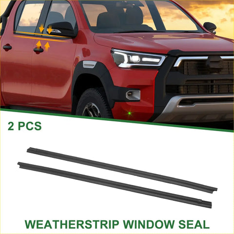 Black rubber weatherstrip window seal for toyota hilux vigo pickup truck front left and right sides 2005-2014