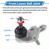 Silver metallic front lower ball joint with black rubber dust boot and threaded stud for toyota prius 2004-2009