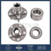 Silver metallic front wheel hub bearing with integrated bearing units and cast metal for discovery sport evoque