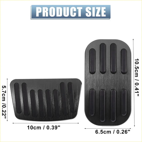 Black textured metal gas and brake pedal covers with raised ridges for grip for toyota c-hr 2016-2018