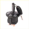 Black ignition barrel with key featuring white headlight and stop pictograms for john deere l100 series