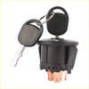 Black plastic key switch with copper terminals and matching black key for john deere l100 series ignition barrel