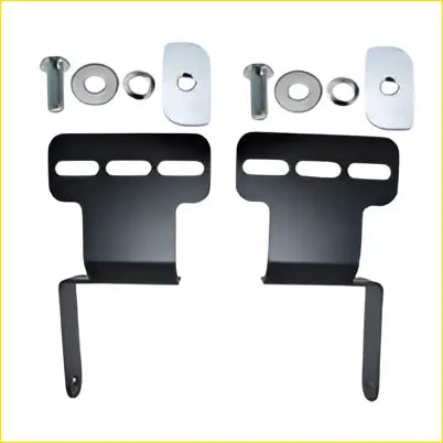 Black metal mounting brackets with silver screws and washers fit for rhino pioneer platform roof racks