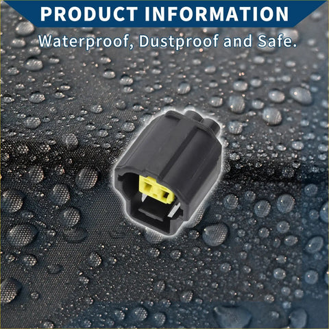 Black plastic 2 pin auto waterproof sensor connector plug with yellow contacts for toyota vehicles