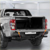 Black metal tailgate latch with integrated lock and textured grip for 2 x tailgate cables toyota tacoma 1995-2003