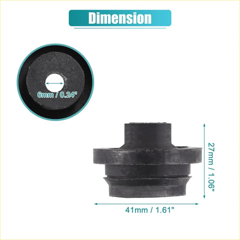 Black rubber upper radiator mount insulator with flanged ends 41mm wide for toyota rav4 2006-2018