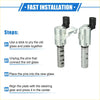 Silver metallic variable valve timing solenoid with black plastic connector and metal tab for toyota 4runner use