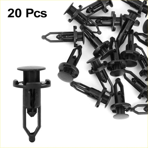 20 black plastic car door fender clips 9mm rivets for Toyota shown in a set of 20 fasteners