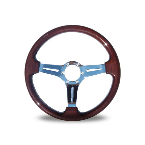 Autotecnica Indy Woodgrain Polished Spoke Steering Wheel
