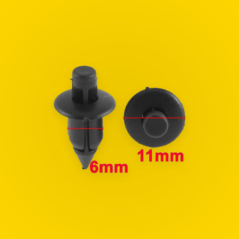 22 Pcs Plastic Mini Rivet Retainers 6mm x 11mm for Toyota Models