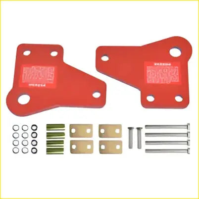 Red metal heavy duty front recovery tow point brackets with hardware for toyota hilux kun26 2005-2015