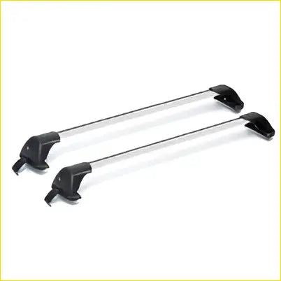 Silver aerodynamic roof rack cross bars with black plastic end caps fit mitsubishi triton 2006-2015