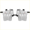 Silver metallic front brake calipers with black mounts and fittings for suzuki ozark 250 ltf250 bike